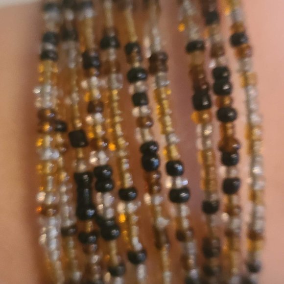 Brown Multicolored Beaded Coil Bracelet - Picture 8 of 8